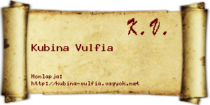 Kubina Vulfia névjegykártya